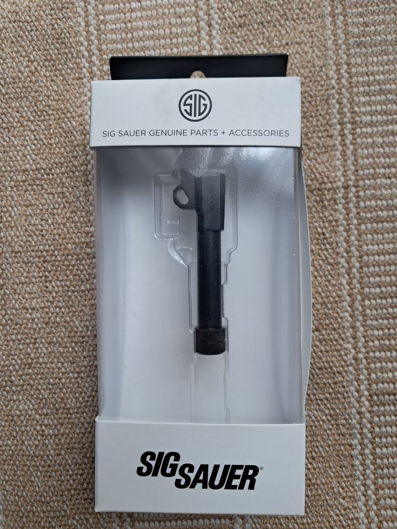 Sig P938 bundle with 2 original mags, NEW threaded barrel, and two   holsters - original and leather 2