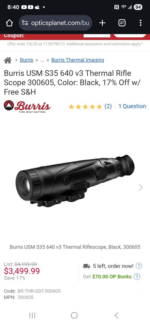 Burris BTS35 V3 640 thermal 3