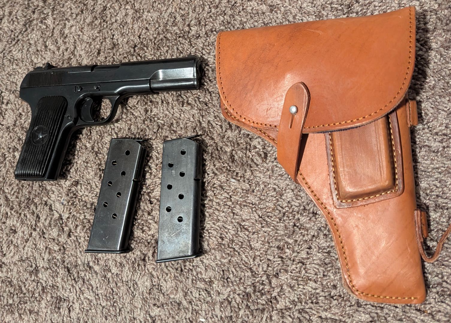 Chinese Tokarev Type 54 Pistol w/ 2 mags and Leather Holster