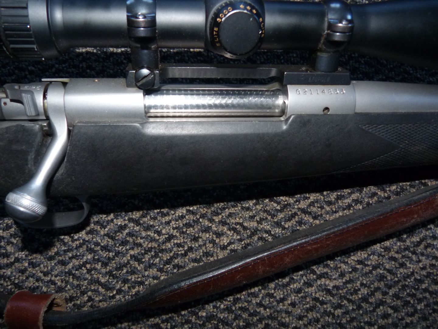 Winchester Model 70 Stainless 338 Win Mag with a Bushnell Elite 3000 Scope 4