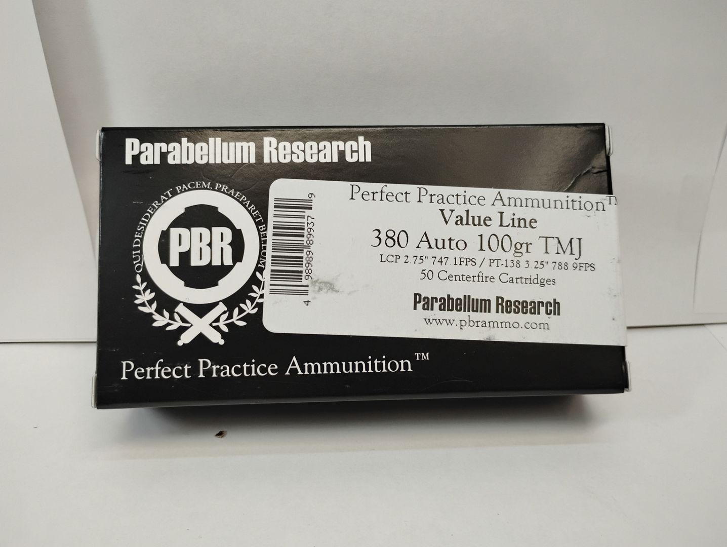 Parabellum Research PBR 380 Auto 100Gr TMJ Ammo