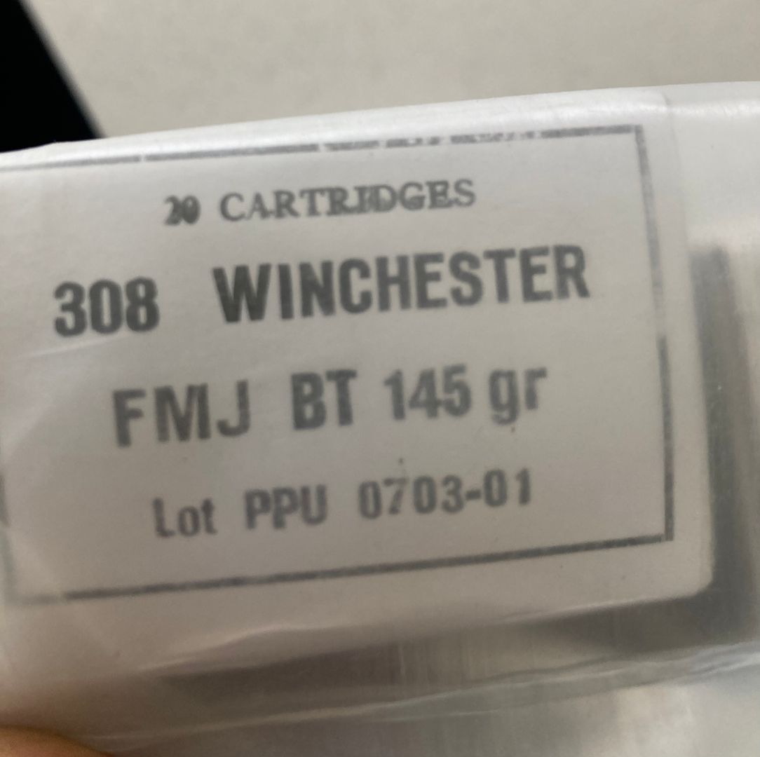 200 rd .308 PPU AMMO sealed