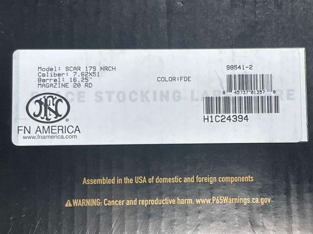 FN FNH SCAR 17S 17 NRCH FDE Semi-Auto 7.62x51 MM NATO .308 WIN 3