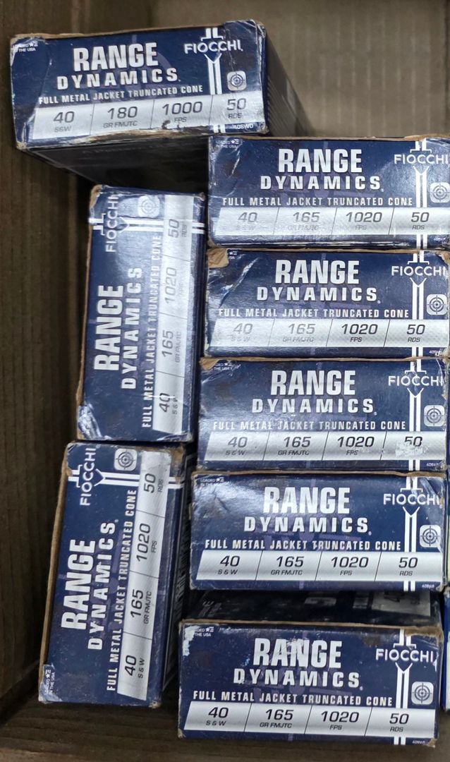 40 S & W Fiocchi Range Dynamics & Magtech various grain FMJ  2