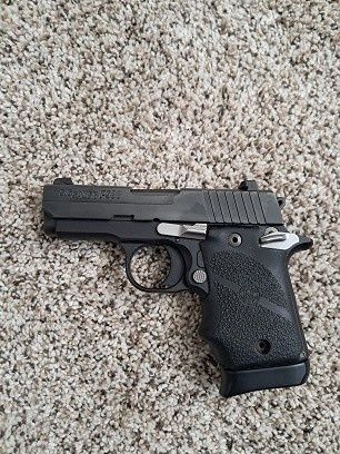 Sig P938 bundle with 2 original mags, additional threaded barrel, and two holsters 2