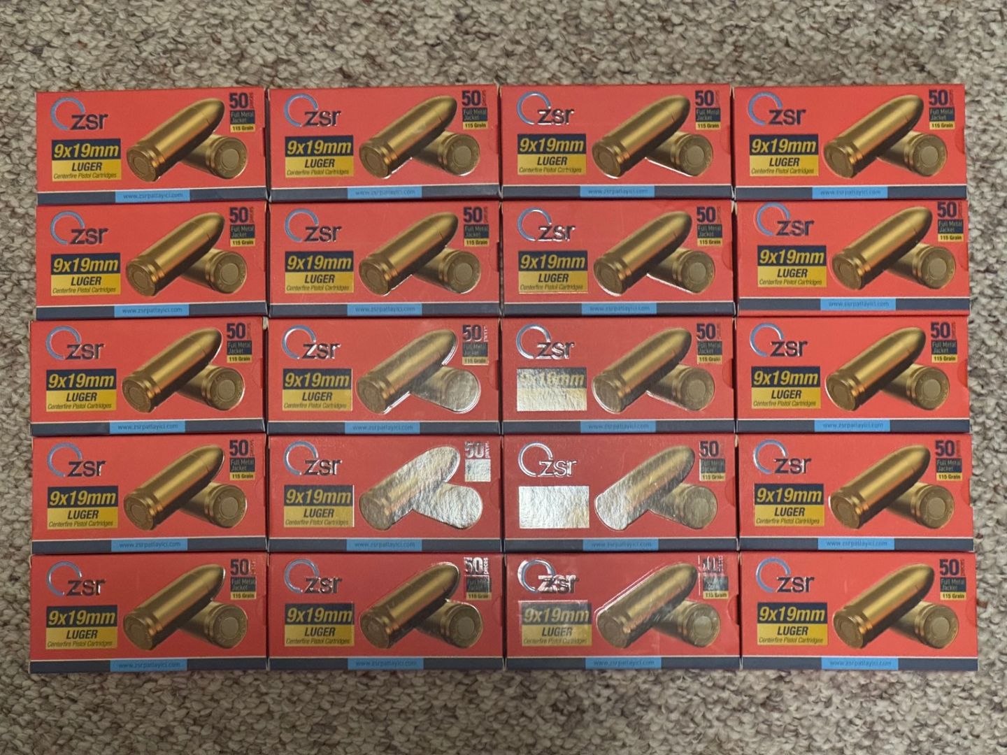Selling 1000 rounds of 9mm brass ammunition. 