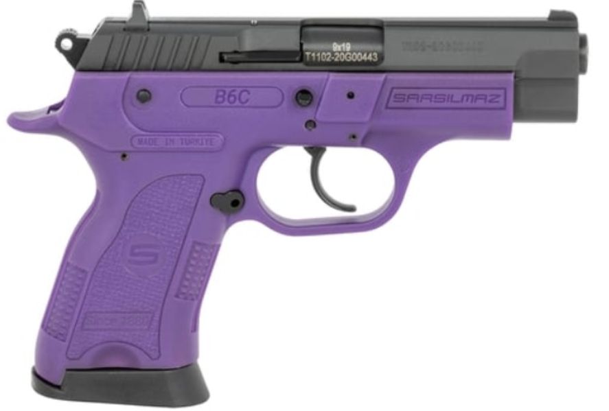 Sar USA B6C Compact 3.8" 9mm 13rd Pistol, Violet / Black 