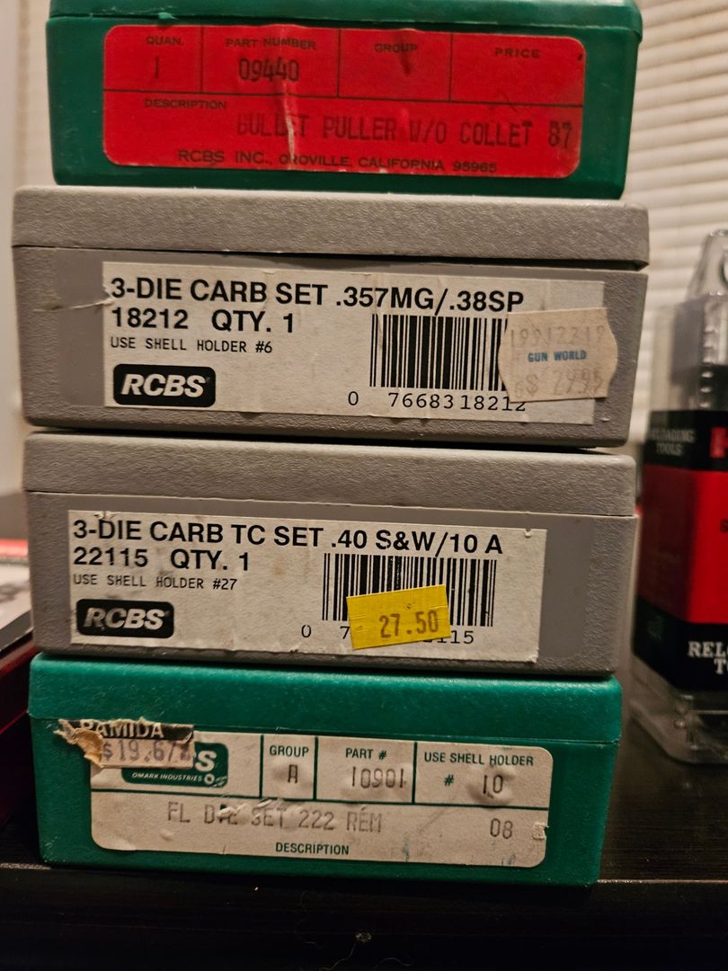 Many Die sets available. Redding, RCBS, Hornady 2