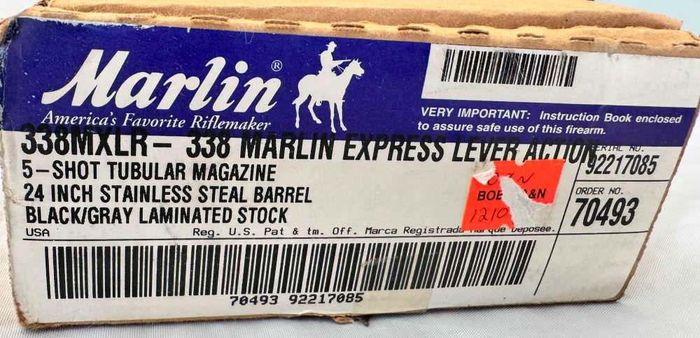 Marlin 338MXLR stainless steel *in original box* JM - 92 prefix SN