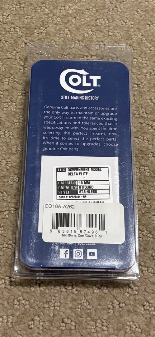 Factory Colt Delta Elite 10mm 8rd stainless steel magazines 2