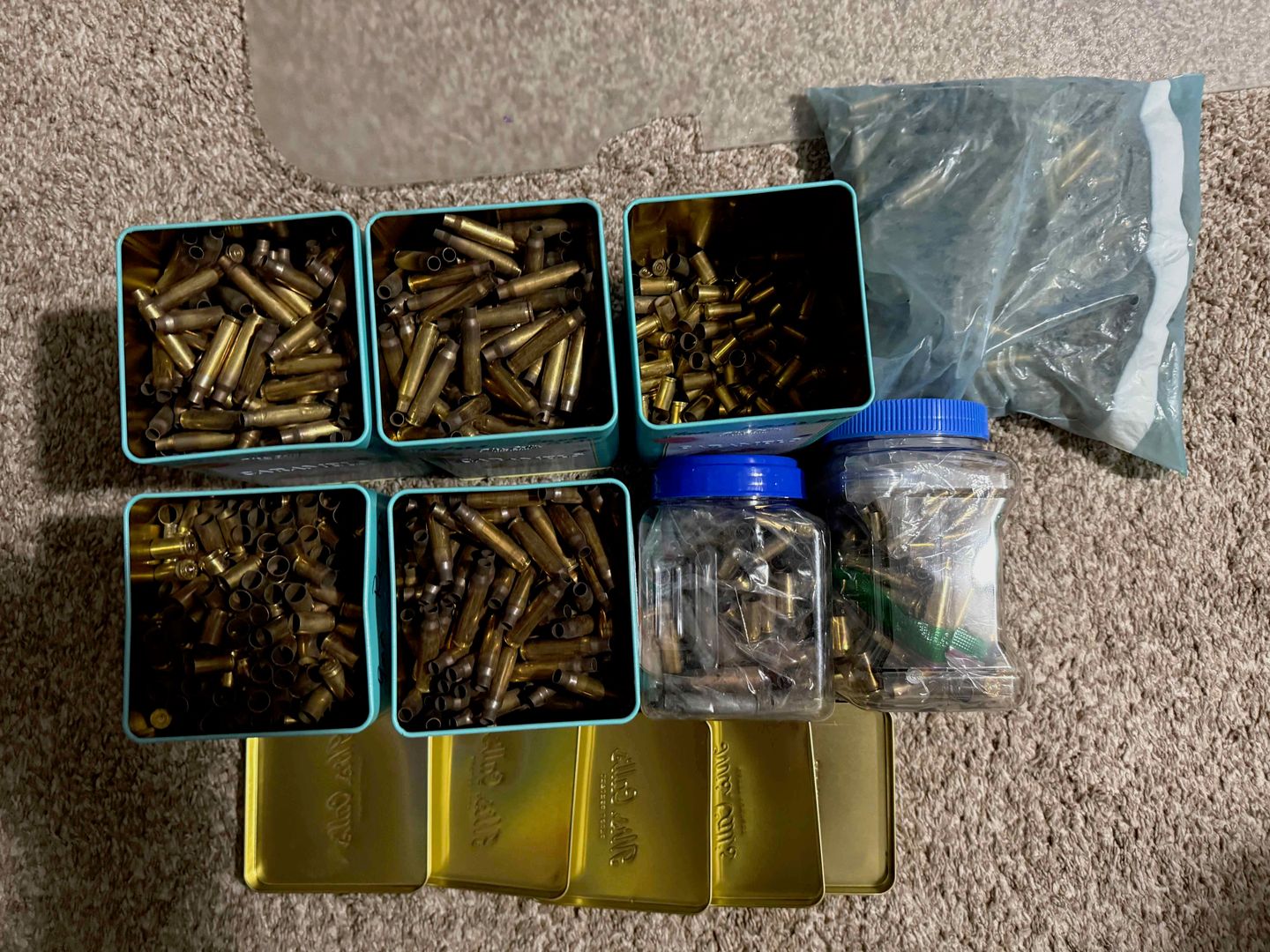 Lot of Brass, mostly 9mm, 5.56 and .223