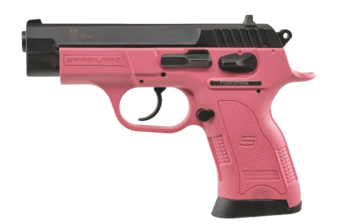 Sar USA B6C Compact 3.8" 9mm 13rd Pistol, Pink / Black  2
