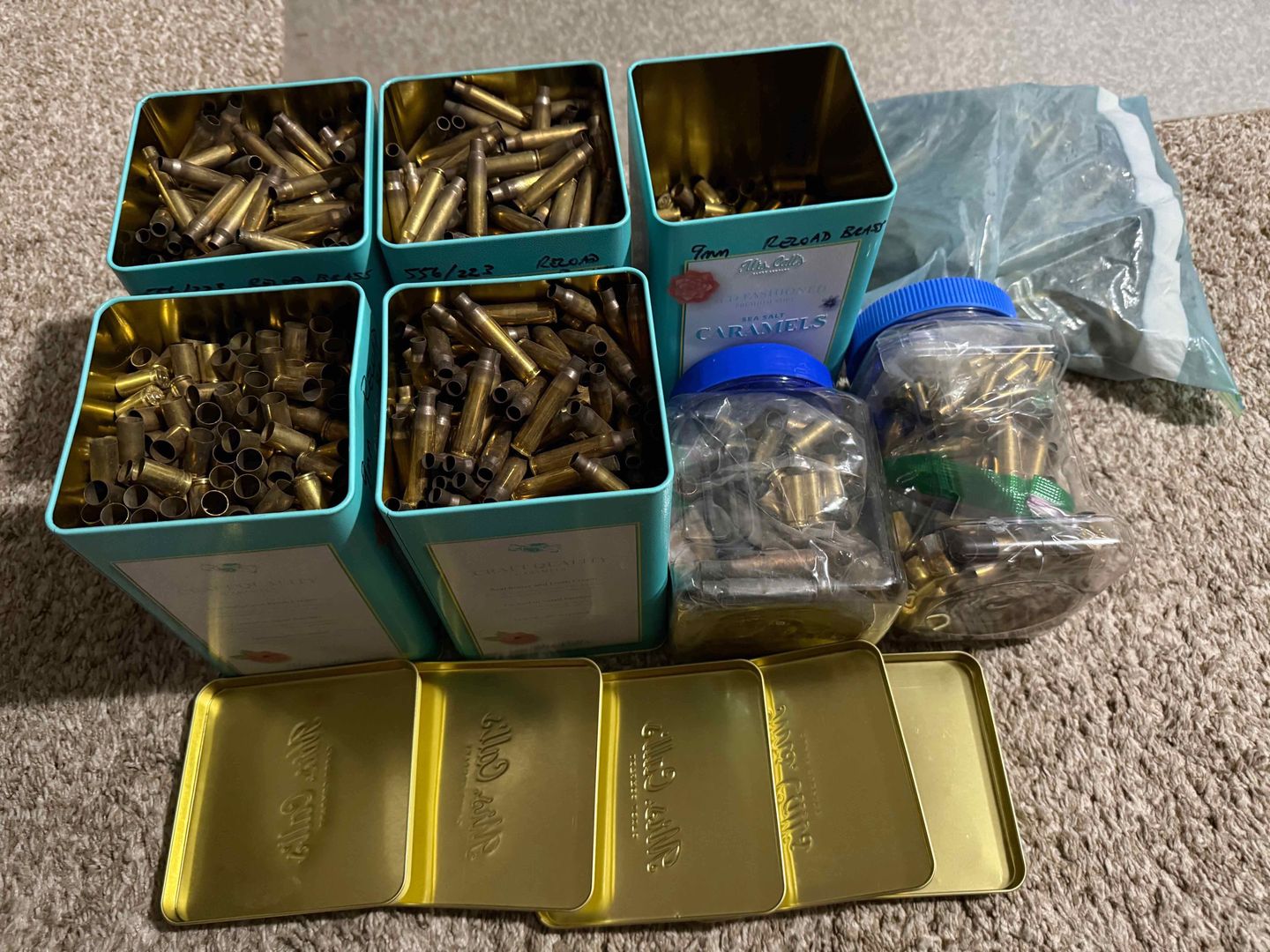 Lot of Brass, mostly 9mm, 5.56 and .223 2
