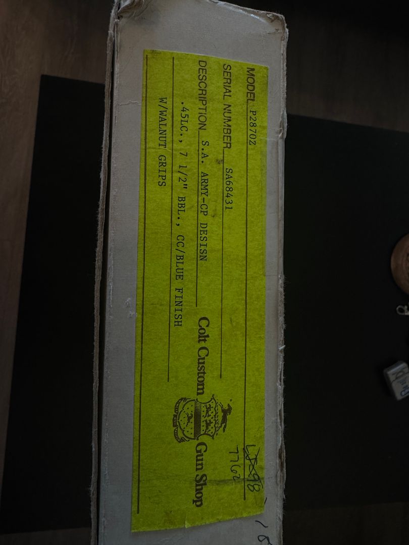 Colt SAA 7 1/2” Black Powder Frame 3rd Generation 4