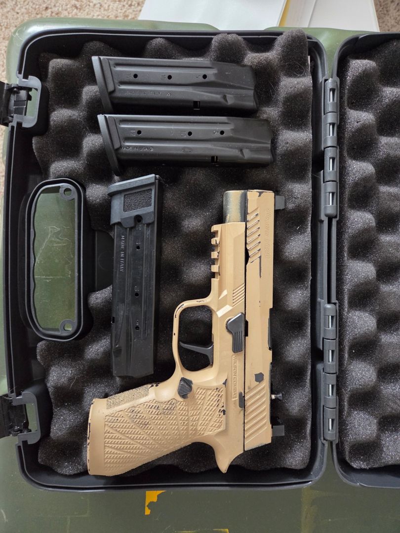 P320 W/ Wilson Combat grip, Trijicon Footprint Optic Cut, & Adjustable trigger