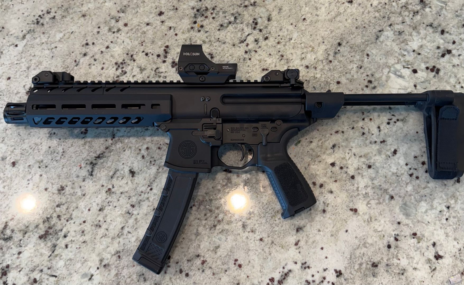 Sig Sauer MPX 8" with Brace, Optic, and Light