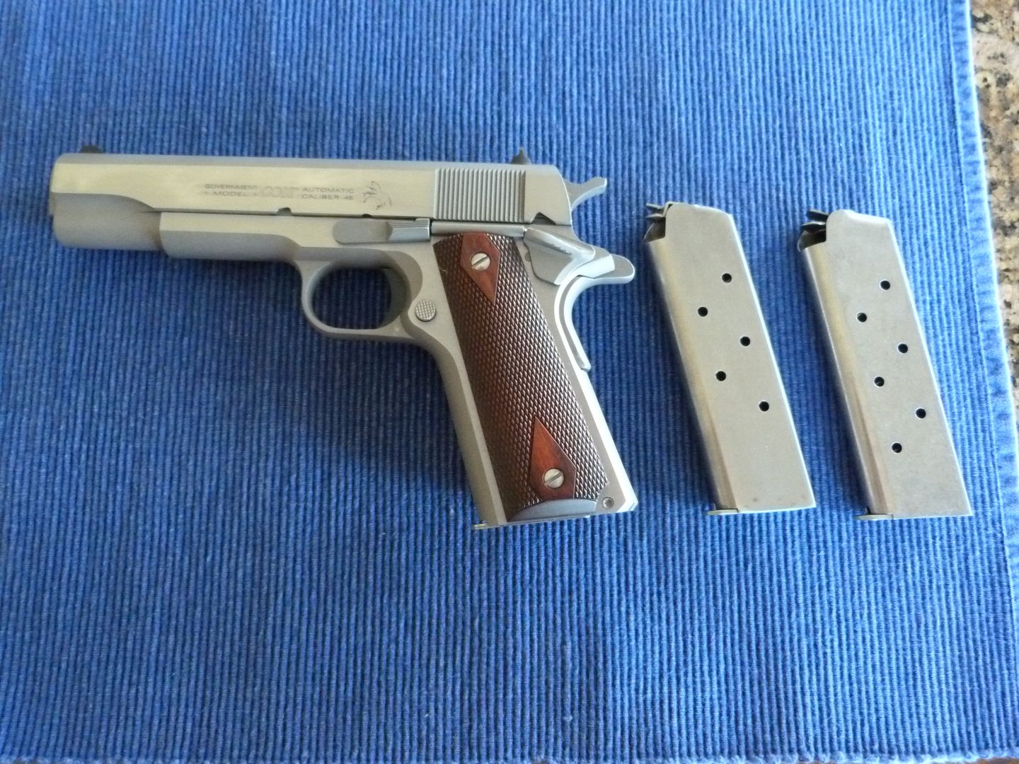 Colt 1911 Stainless Government Model 45 ACP w 3 Mags - As New! 4