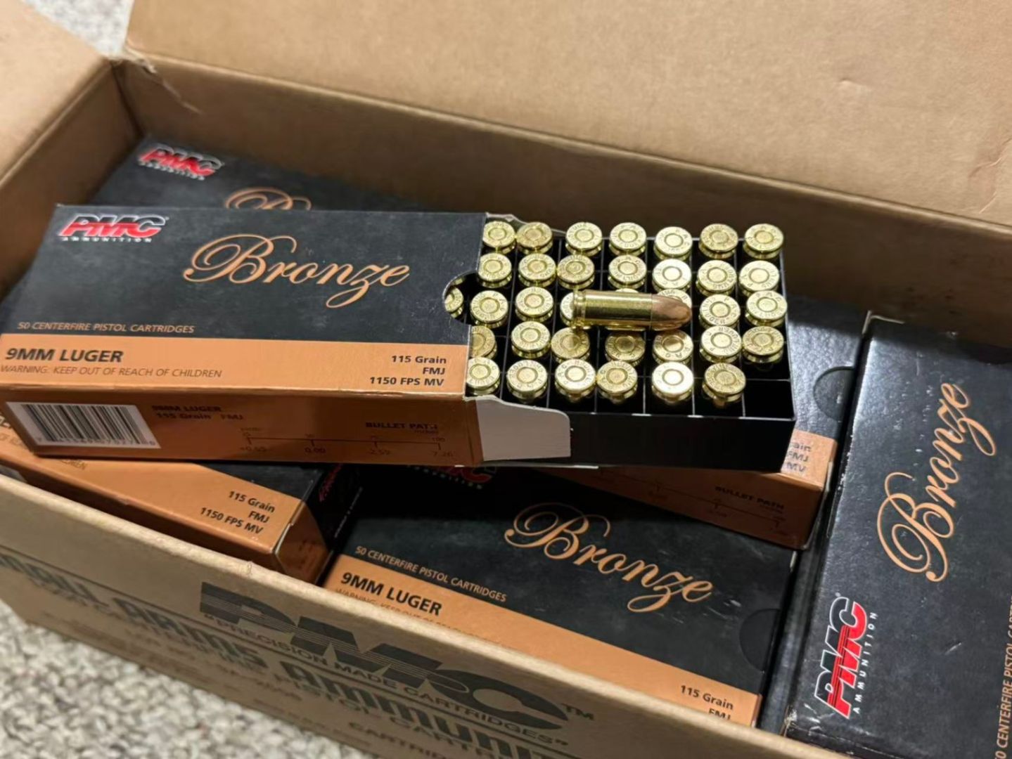 750 rounds PMC 9mm 2