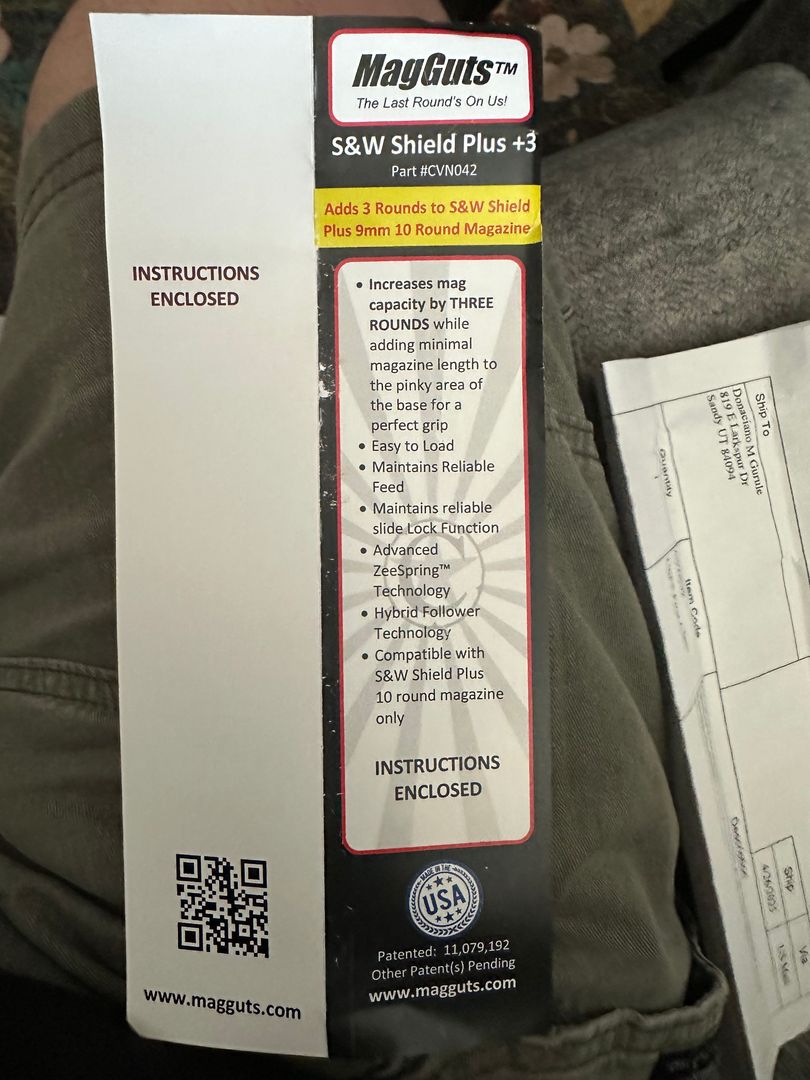 MagGuts +3 for Shield Plus 10 round magazines 3