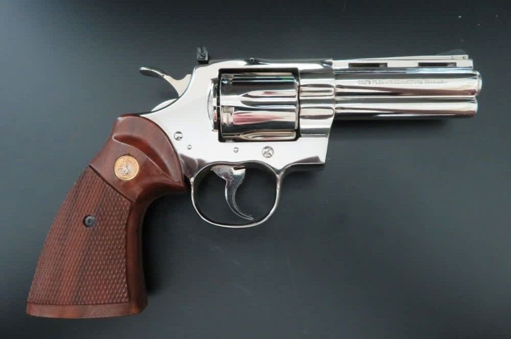 COLT PYTHON, NICKEL, 4 INCH, STUNNING, 1979? 4