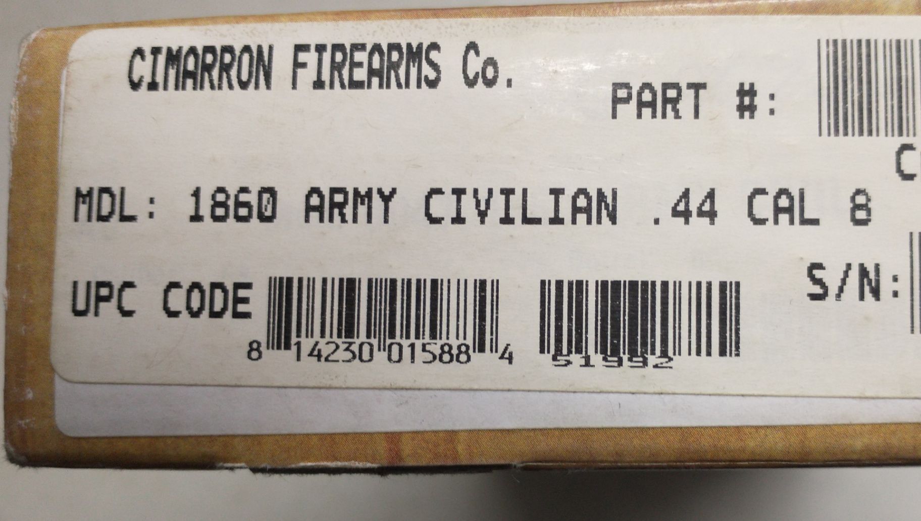 Cimarron Uberti Colt 1860 Army 44 caliber cap & ball revolver.  Better Than New 3