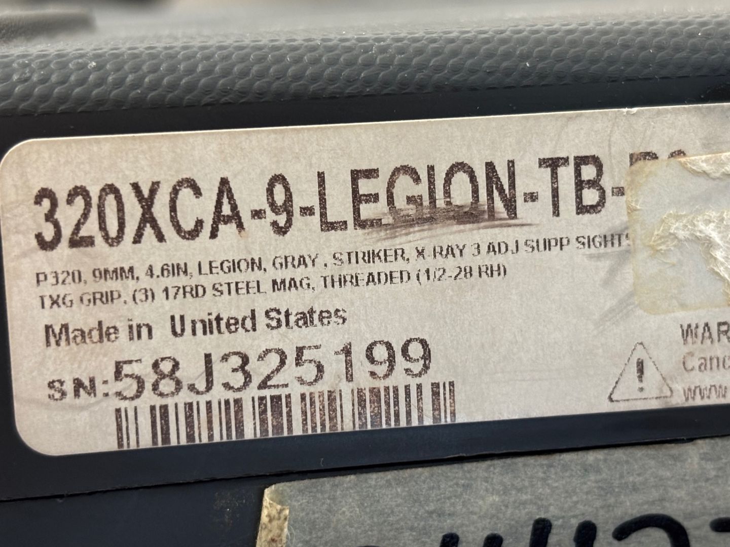 P320 TXG Legion threaded barrel Xcarry 3