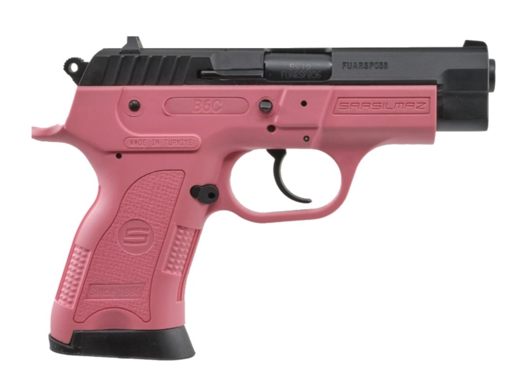 Sar USA B6C Compact 3.8" 9mm 13rd Pistol, Pink / Black 
