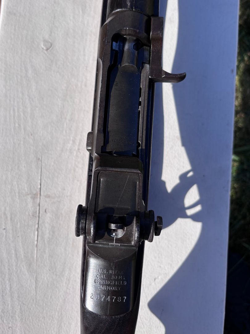 Battle Worn 1943 M1 Garand - Cartouches, Lock Bar Sights, Uncut Op-Rod, Etc. 4